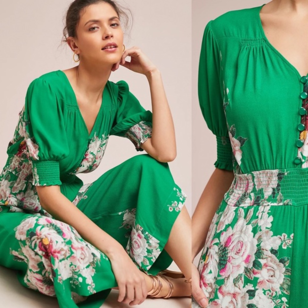 Tracy Reese Anthropologie Longwood Floral Jumpsuit - Picture 2 of 11
